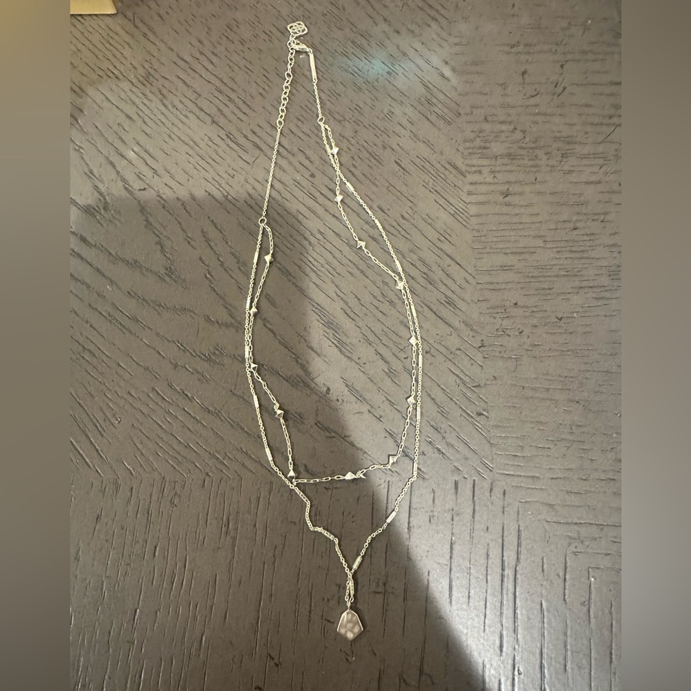 Kendra Scott gold double necklace with pendant